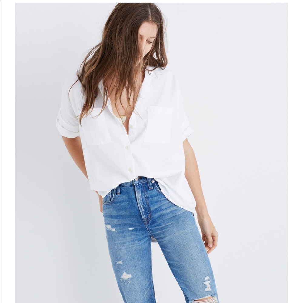 Madewell white Cotton Courier Shirt